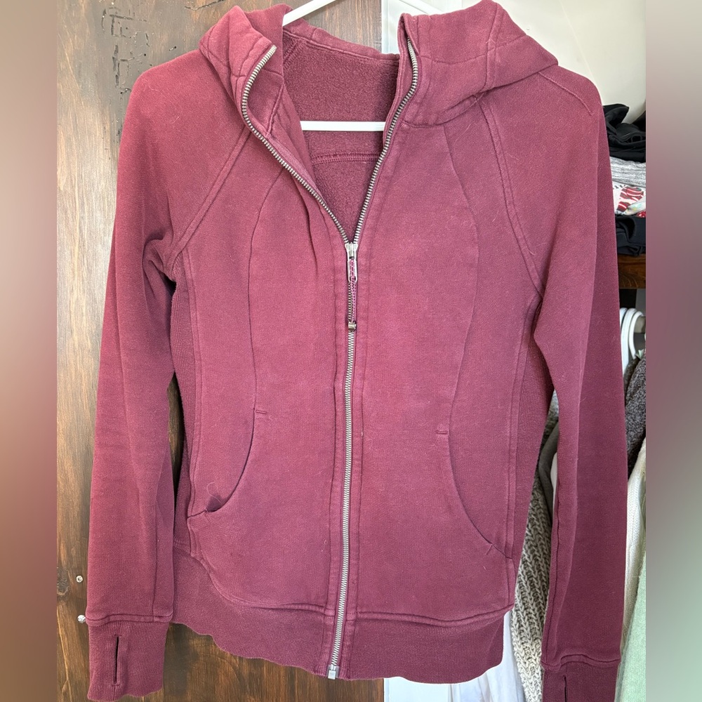 Lululemon Maroon Zip-Up Scuba Hoodie